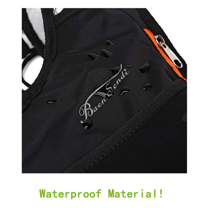 2 Pack Hydration Pack with 2L Backpack Water Bladder (Black with Orange Zipper (1 Pack))