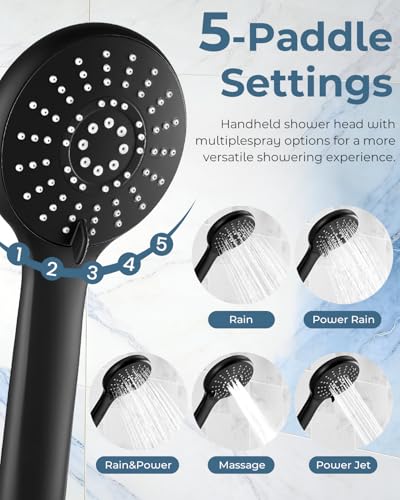 Shower Head with Handheld (C-Matte Black / Rectangular 12")