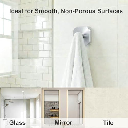 Suction Cup Hooks for Shower (Brushed Nickel / 4 Pack)