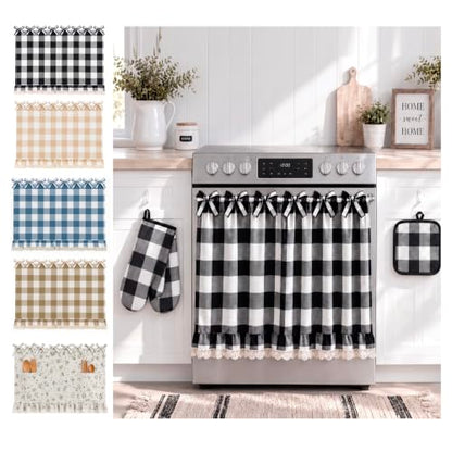 Floral Oven Skirt Curtain for Farmhouse Kitchen Decor