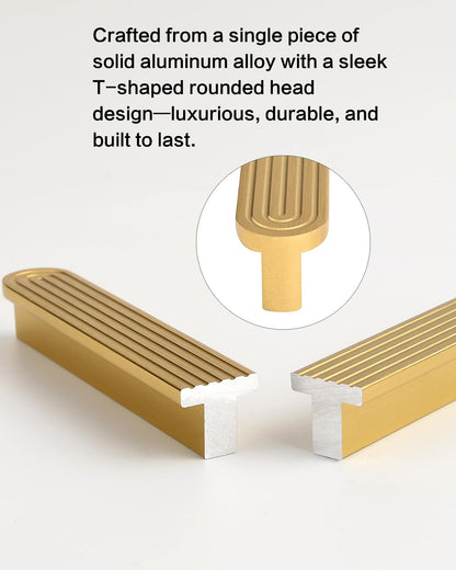 5 Pack Gold Kitchen Cabinet Handles 3 (3.8" Hole Center)