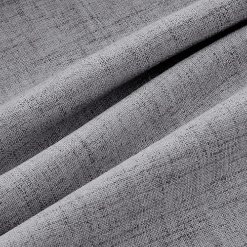 100% Blackout Linen Curtains 2 Panels Set for Bedroom Solid Luxury Decor Thermal Insulation Room Darkening Back Tab Rod Pocket Drapes for Living Room Nursery