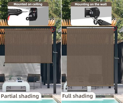 Outdoor Roller Shade (Mocha / 120"W x 96"H)