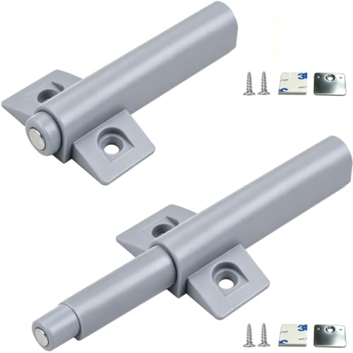 Push to Open Door Latch Cabinet Hardware CBRIVE Magnetic Push Latch & Lock for Hidden Framed & Frameless Kitchen Door Magnet Touch Release Drawer Opener Strong Spring Slim