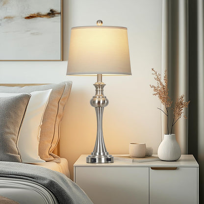 Silver Table Lamp for Living Room (Silver)