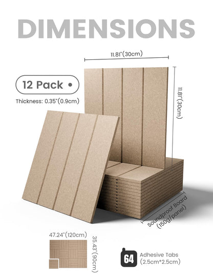 Felt Bulletin Board & Cork Board Alternative 48'' x 36'' (Khaki-1 / Bold-stripe 12-pack)