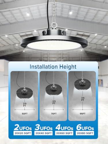 Industrial Grade 350W UFO LED High Bay Light SUPER BRIGHT 56000LM 5000K (NEW-350W-6PACK)