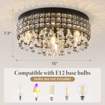 Crystal DomeFlushmount Chandelier