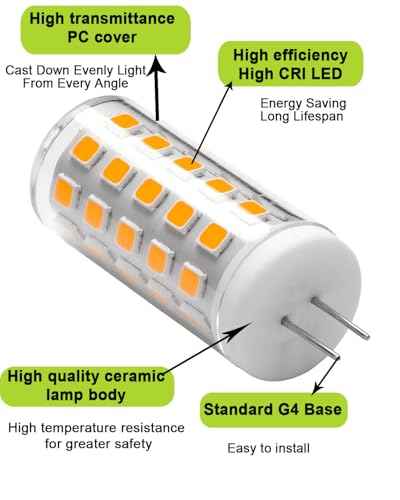 6 Pack G4 LED Bulb 12V 4W (Soft Warm White 2700k)