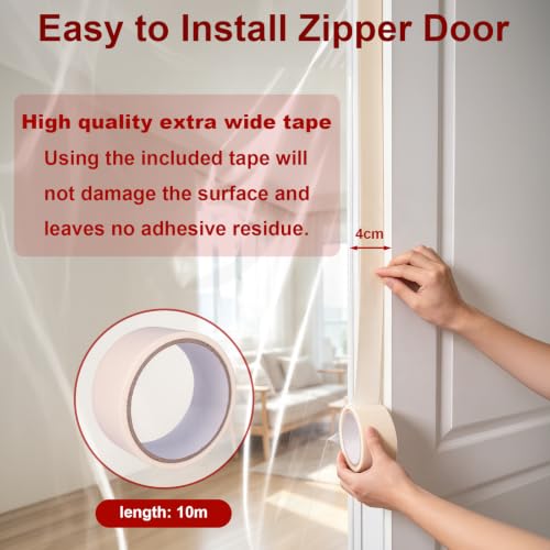 2 Pack Dust Barrier Plastic Zipper Door