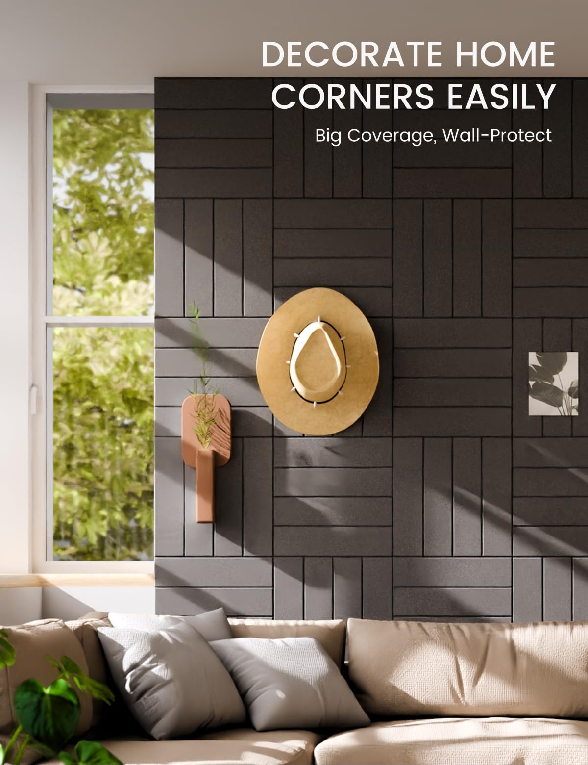 Felt Bulletin Board & Cork Board Alternative 36'' x 24'' (Charcoal Gray-1 / Bold-stripe 6-pack)