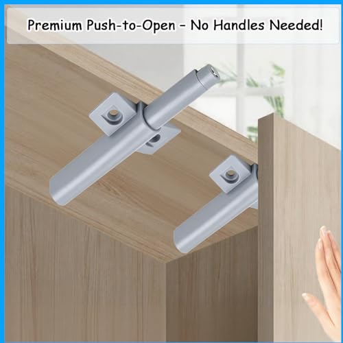 Push to Open Door Latch Cabinet Hardware CBRIVE Magnetic Push Latch & Lock for Hidden Framed & Frameless Kitchen Door Magnet Touch Release Drawer Opener Strong Spring Slim