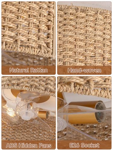 Boho Ceiling Fan with Light
