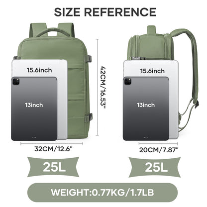 Travel Backpack For Women Men (Gray Green / 25 liters)