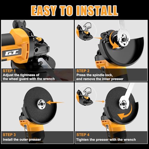 Cordless Angle Grinder with Paddle Switch for DEWALT 20V MAX Battery