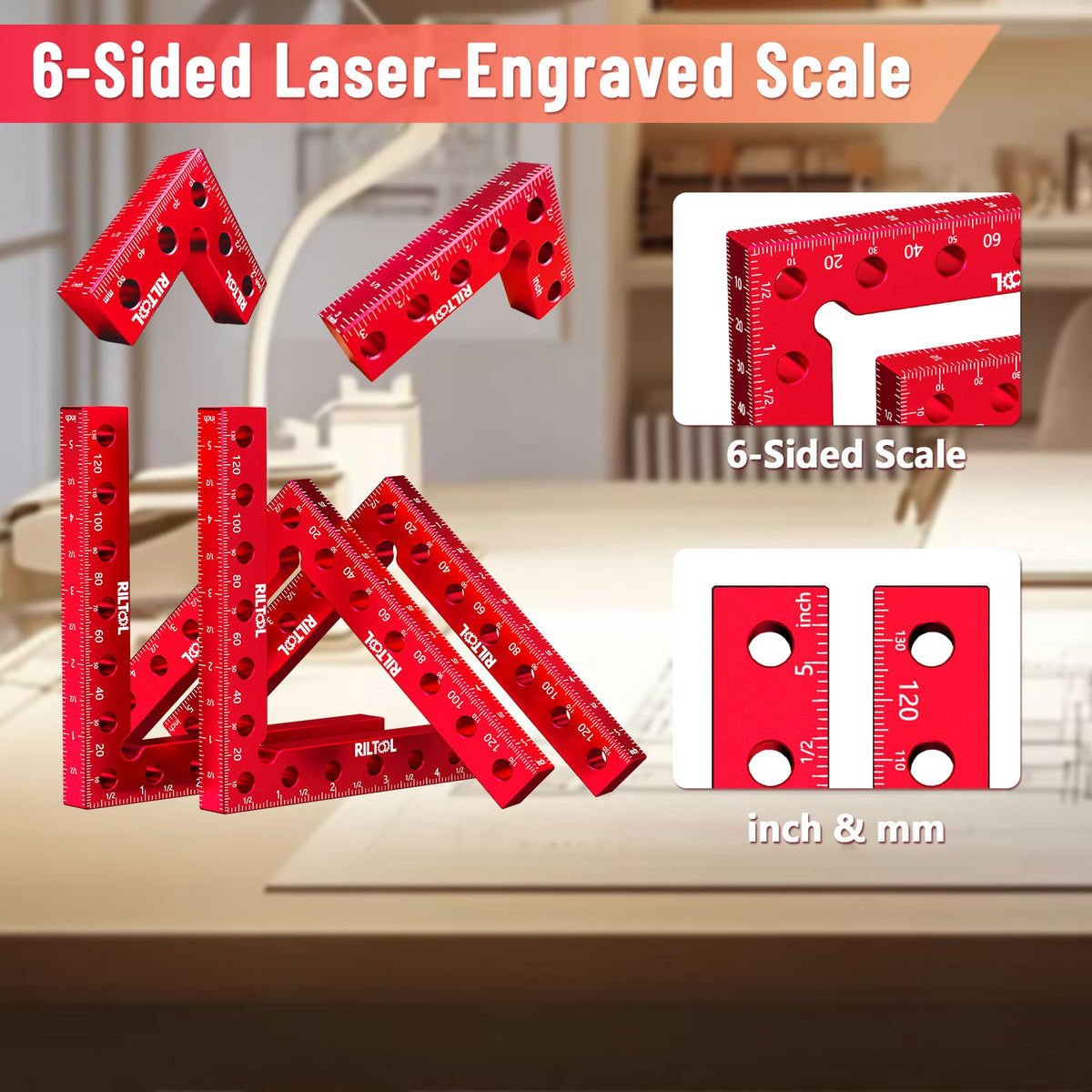 12Pcs Corner Clamps for Woodworking (Red)