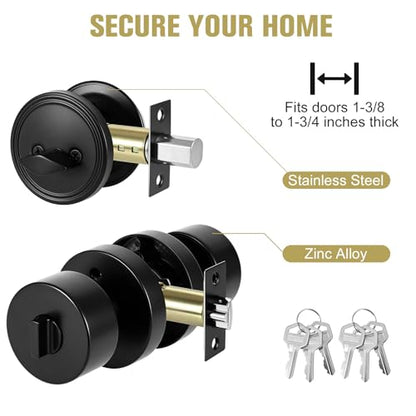 Front Door Knob and Deadbolt Set