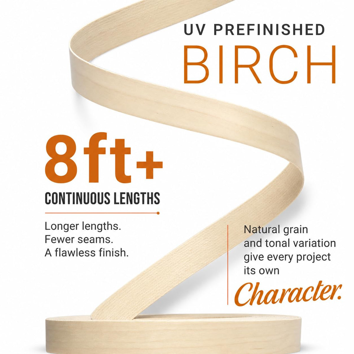 UV Prefinished Birch Iron (Birch - UV Prefinished / 7/8 in x 50 ft)