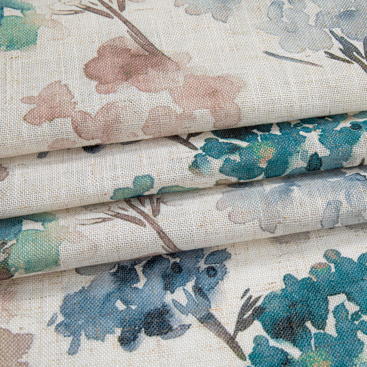 Floral Linen Curtains 54 inch Length 2 Panels Set Patterned Semi Sheer Light Filtering Privacy Farmhouse Grommet Drapes for Bedroom Small Window (A-brown / 52"W x 54"L (Pack of 2))
