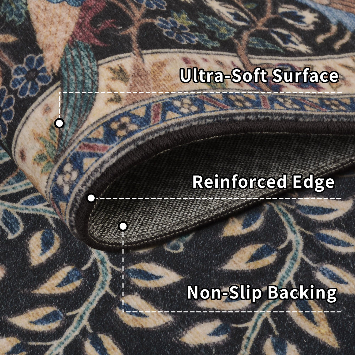 10x14 Large Area Rug (Black/Multi / 10' x 14' (Rectangular))
