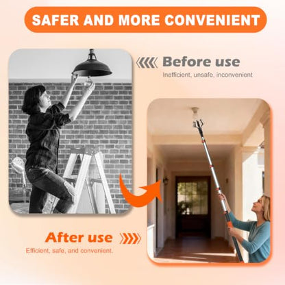 Light Bulb Changer for High Ceilings Reach