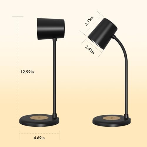 LED Desk Lamp with Speaker 3 Light Colors (Black)