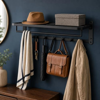 Foldable Towel Rack with Shelf