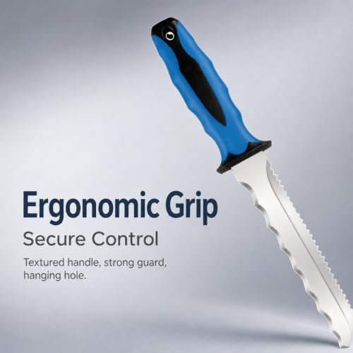 Double Side Serrated Insulation Knife (Blue / 8 IN)