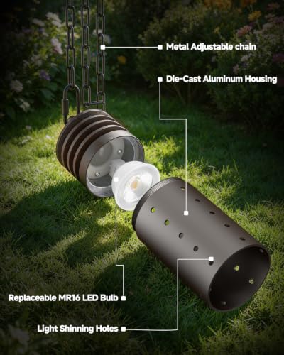 12V Outdoor Pendant Light Hanging Lights Free MR16 Bulb 3W