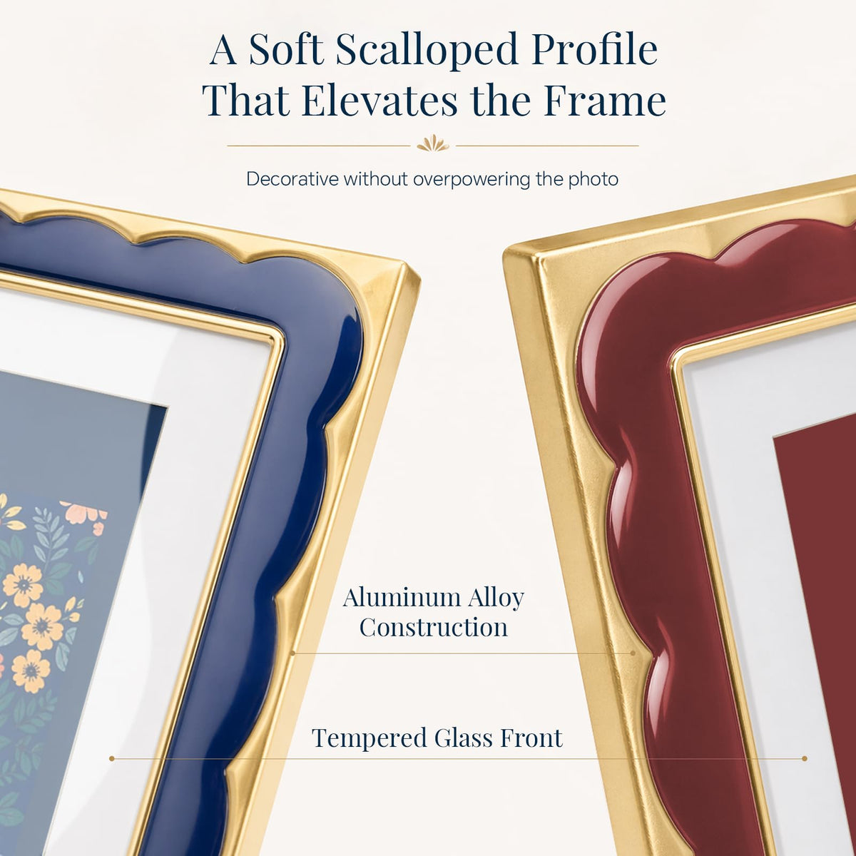 5x7 Scalloped Enamel Picture Frame (Oxblood Burgundy / 5x7)