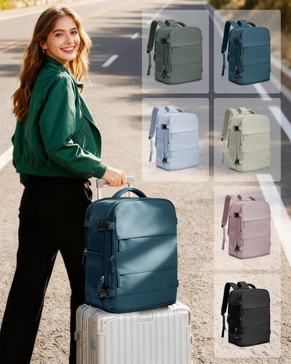 Travel Backpack Carry On for Women Man Gym Backpack with Laptop Compartment Mochila de Viaje Teacher Personal Item Backpacks Airplane Accessories Must Haves Peacock Blue (Peacock Blue / 20 liters)