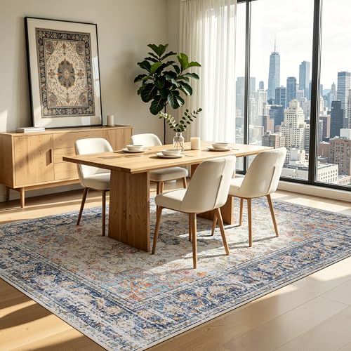 Washable Area Rug 5×7 for Living Room (Navy Brown / 5' x 7' (Rectangular))