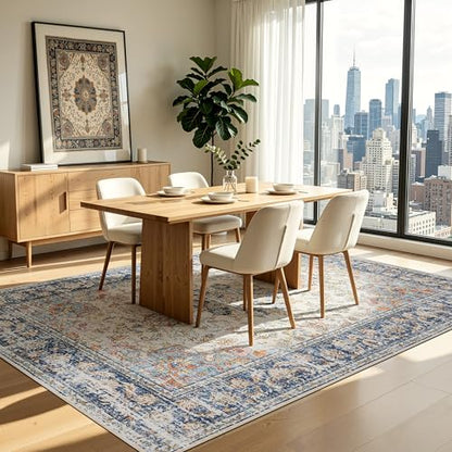 Washable Area Rug 5×7 for Living Room (Navy Brown / 5' x 7' (Rectangular))