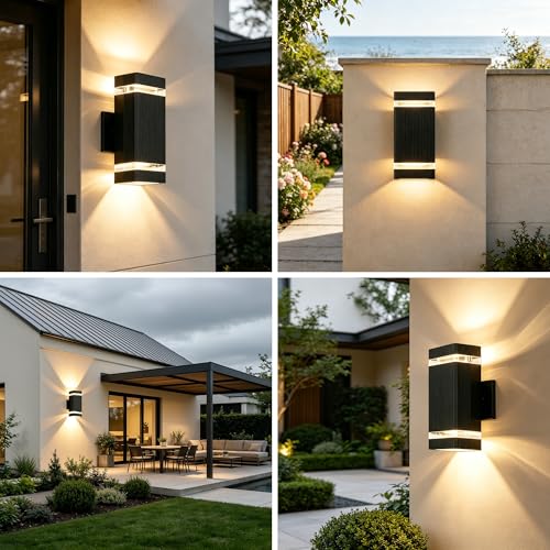 Plastic Square Outdoor Wall Lights 1 Layer