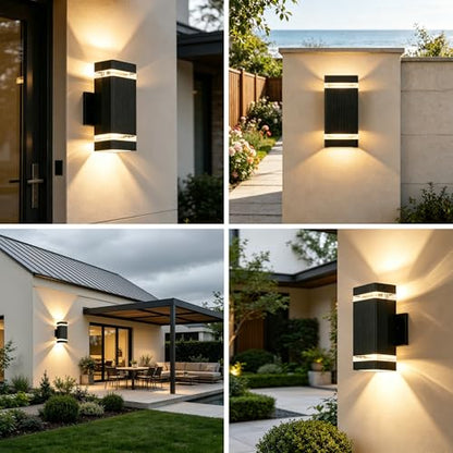 Plastic Square Outdoor Wall Lights 1 Layer