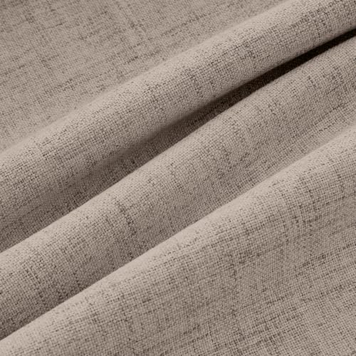 100% Blackout Linen Curtains 2 Panels Set for Bedroom Solid Luxury Decor Thermal Insulation Room Darkening Back Tab Rod Pocket Drapes for Living Room Nursery