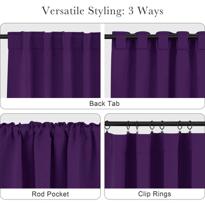 Purple Blackout Curtains for Bedroom 2 Panels Set (Purple / 52"W x 96"L (Pack of 2))