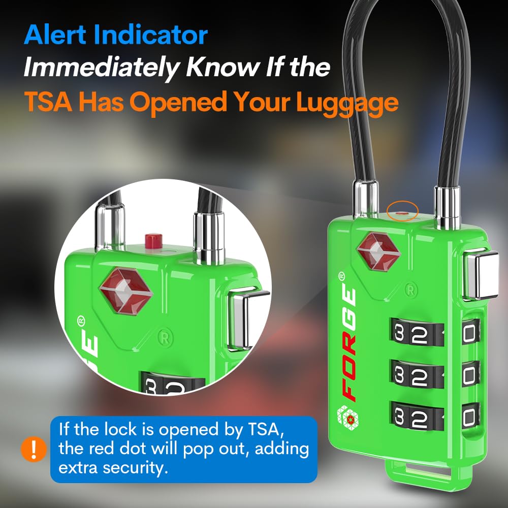 TSA Approved Luggage Locks (Green 2 Pack)