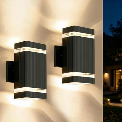 Plastic Square Outdoor Wall Lights 1 Layer