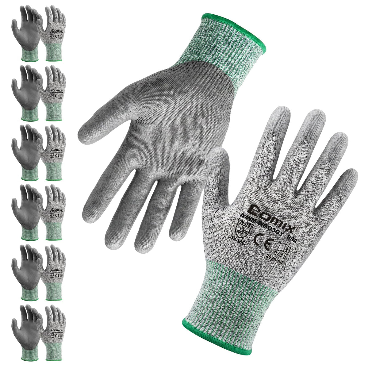 A3 Cut Resistant Work Gloves for Men & Women (Large)