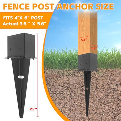 4"x 6" Fence Post Anchor Ground Spike