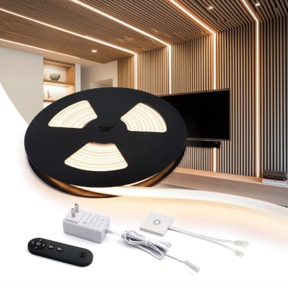 16.4ft 24V Silicone Recessed LED Strip for Wood Slat Wall Panels