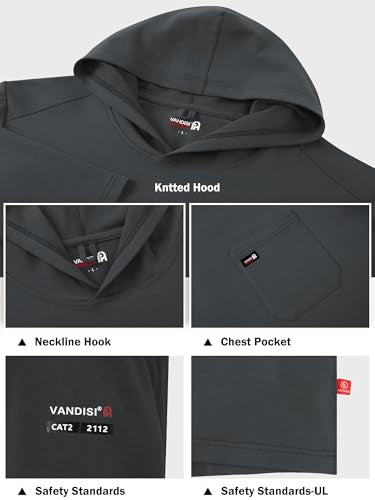 FR Hooded T Shirts 6oz lightweight Flame Resistant Hoodies CAT2