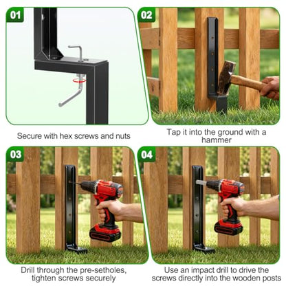 4 Pack Fence Post Repair Kit