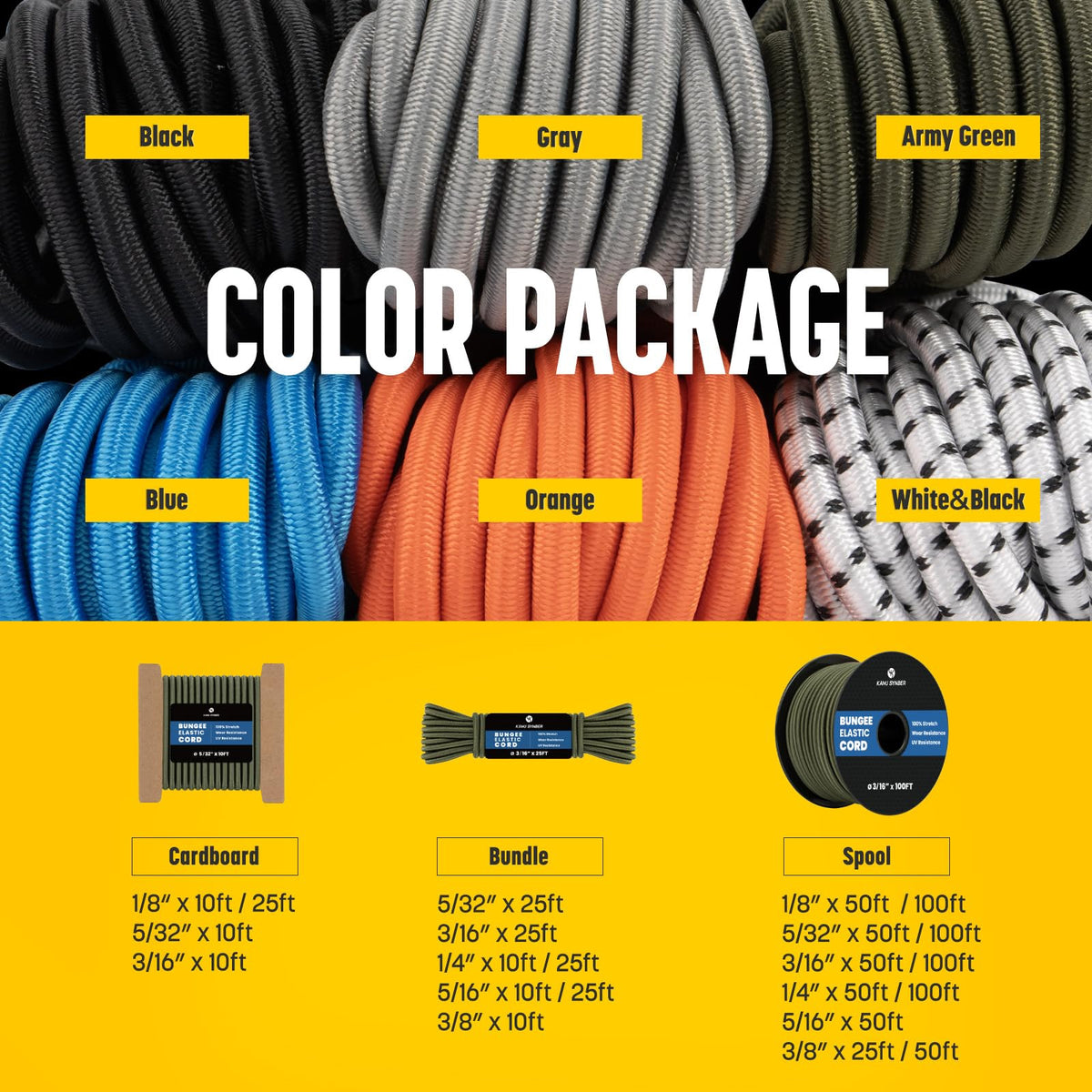 Bungee Cord 3 (Army Green / 3/8" x 50FT)