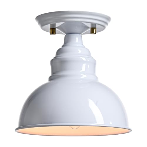 Flush Mount Ceiling Light Farmhouse Industrial Metal Dome Shade