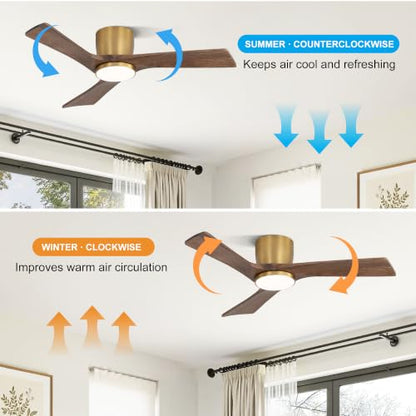 42 Inch Ceiling Fan with Light and Remote (Gold/Walnut / 42")