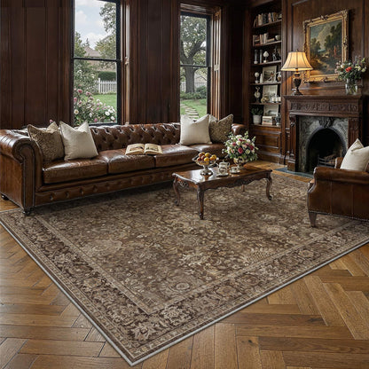Area Rugs 10x14 Beige Vintage Rug for Living Room (Retro | Brown / 10' x 14' (Rectangular))