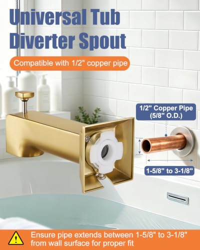 6.3 Inch Tub Spout with Diverter
