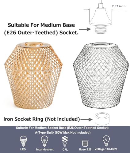 2Pcs Small Glass Lamp Shades